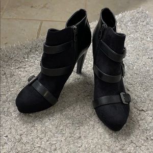Black heeled booties